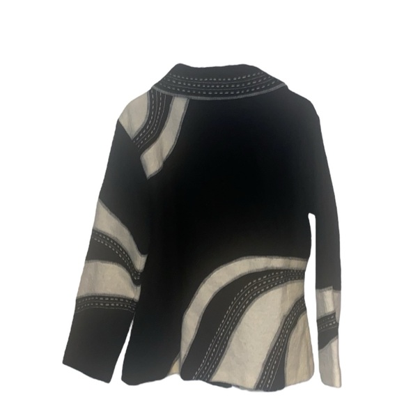 NorthStyle Black/White Wool Coat Size Large NWOT - Picture 4 of 4